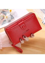 Brand Yellow Women Wallet Soft PU Leather Female Small Purse Hasp Card Holder Coin Short Wallets Slim Small Purse Zipper Keychain