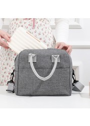 1pc Fresh Cooler Bags Waterproof Nylon Portable Zipper Thermal Lunch Bag Oxford Bags For Women Convenient Lunch Box Carrying Food Bags