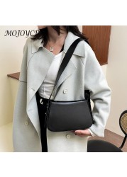 Fashion PU Women Underarm Bags Solid Color Ladies Shoulder Bag Lady Clutch Quality PU Leather Luxury Simple Shoulder Bag