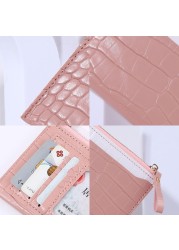 Women's Crocodile Pattern Wallet Small Coin Purse Multiple Card Slot Card Holder Organizer Ladies Casual Clutch Phone Bag