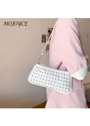 Women Leather Handbag Fashion Rivet Female Crossbody Bags New Clutch Street Fashion Simple Designer Handbag Luxury Female Bag