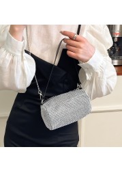 المرأة مشرق الماس حمل حقيبة المحمولة الإناث Crossbody محفظة حقيبة سلسلة سستة الكتف رسالة دلو مخلب الحقيبة حقيبة يد 2022