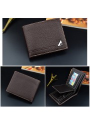 Men Wallets Short PU Leather Wallet High Quality Three Fold Simple Fashion Boyfriend Wallet Gifts