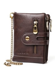 X7YA Chain Wallets for Men Leather Ladies Leather Wallets Credit Card Wallet with Coin Pocket