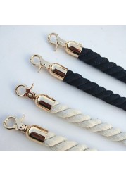 1PC Cotton Rope Narrow Shoulder Strap 120cm Crossbod Bag Solid Soft Twisted Rope Strap Hand Purse Replacement Bag