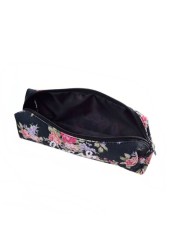 Women Retro Flower Print Cosmetic Bag Makeup Bag Kids School Pencil Bag Small Shower Pouch Organizer Bag