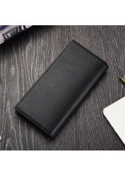 Long Wallet Business Card Holder Hasp Wallet Aluminum Metal Credit PU Leather Wallet Checkbook Small Card Wallet For Man