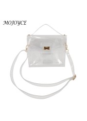 PVC Transparent Chain Shoulder Bag for Women Chic Bag Lady Clear Small Bag Streetwear Casual Ladies Shopping Bags