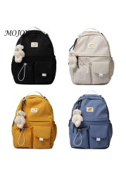 Fashionable single color nylon travel backpack large capacity female student daily shopping travel bag