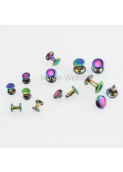 50-100pcs 6mm 8mm 10mm 12mm rainbow double cap rivets fasteners high quality leather crafts bags shoes studs