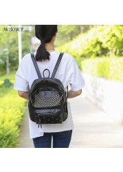 Fashionable Women's PU Leather Solid Color Backpack Casual Backpack For Student Girls Large Capacity Handbags