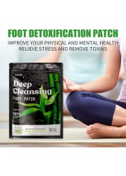 10pcs Detox Foot Patch Body Pads Detox Cleansing Herbal Adhesive Natural Bamboo Vinegar Ginger Feet For Deep Stress Relief Slee