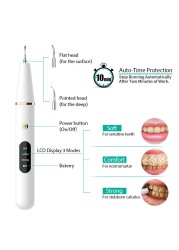 Plaque Stains Removal Cleaner Teeth Whitening Portable With LED Electric Sonic Dental Calculus Dental Scaler Oral Tartar Remover