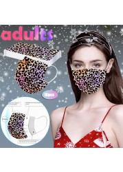 10pcs Unisex Adult Disposable Mask Leopard Fashion Printed Breathing Mask Outdoor Face Mask Mondkapjes mascarillas d7