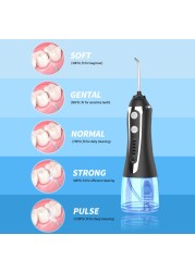 AG portable oral irrigator usb rechargeable dental flosser dental water jet 300ml 5model water tank waterproof dental cleaner