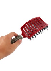 Women Men Hair Scalp Massage Bristle Comb & Nylon Brush Wet Curly Detangling Hair Brush for Salon Hairdressing Styling Tools