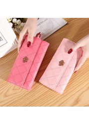 New Women Wallet Lady Clutch Leather Patterned Hasp Female Wallets Long Length Card Holder Phone Bag Money Coin Pocket Ladies Purses