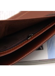 New Men Small Wallet Multifunction Fashion Iron Credit Card Holders PU Money Bag Vintage Leather Wallet Slim Male Purses