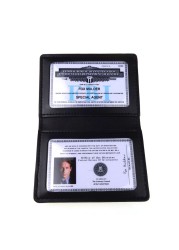 Leather Wallet ID Card Driver License ID Card Holder With FBI Stamp