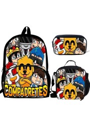 3pcs Mochila Anime mikecack Print Backpack for Boys Girls School Bags Compass Team Kawaii Funny Game Kids School Bag Pack