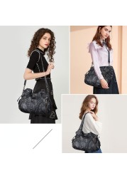 Women Bag Large Capacity Soft Waterproof PU Casual Tote Shoulder Bags Girls Multicolor Simple Crossbody Bag For Female