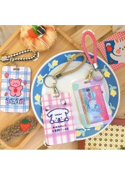 Cartoon Card Holder Campus Bus ID Card Buckle Anti-theft Portable Student Wallet Access Control Card Bag Protect Cover