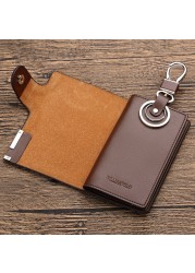 Williapolo Fashion Cowhide Leather Pillow 6 Rings Key Holder Unisex Solid Wallet PL176112