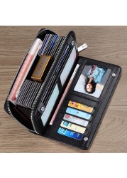 Williapolo Men's Clutch Bag Business Wallet Card Holder Coin Purse 100% Cowhide Leather Wallet for Men Passport Cover