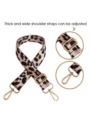 Leopard Bag Strap Women Shoulder Crossbody Bag Strap Adjustable Wide Strap Bag Accessories Female Messenger Bag Strap 130cm