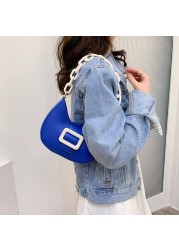 2022 New Fashion Chain Women Handbag Trend Women Shoulder Bag PU Leather Crossbody Bags For Women Hit Color Messenger Bags