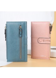 High Quality Women's Coin Wallets Fashion Long Leather Ladies Purses Card Holder Female Money Bags Zipper Purse For Women 2021