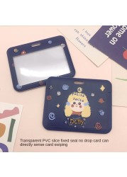 New Women Card Holder Lanyard ID Badge Card Holders Girls Cute Bear Bank Certificate Photocard Name Card Cover Female