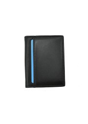 GENODERN Black Genuine Leather Card Case Credit Card Holders Wallet First Cowhide Card Holders Gift for Man