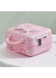 Lettie Pudding Dog Anime Storage Box Kawaii Makeup Bag 14 Inch ABS Small Student Cartoon 3D Rabbit Trave Luggage