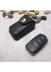 Blongk Universal Car Key Waist Bag Genuine Leather Handmade Car Key Belt Pack Men Nissan Toyota Bmw Ford Honda DFD-QC