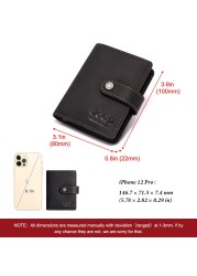 Short RFID Men Thin Bank Wallets Credit Card Holder Slim Male Nut Zipper Hasp Purse Genuine Leather Passport Travel Bags