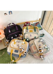 Mini Canvas Backpack Teenage Girls School Backpack For Female Student Women Patchwork Kawaii Small Backpack Mochila