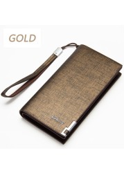 2020 Baellerry Business Men's Wallets Solid PU Leather Long Portable Cash Purses Casual Standard Male Clutch Bag