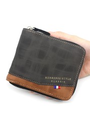 New Fashion Men's PU Zipper Wallet Men Wallet Small Coin Purse Wallet Men Wallet Coin Bag Card Holder Coin Purse Men