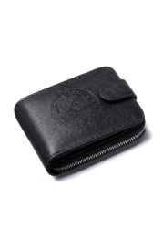 2022 Smart Wallet Men Wallets RFID Card Holder 100% Vintage Leather Card Wallet Coin Pocket Money Bag tarjetero hombre