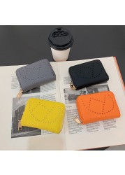 2022 New Girls Kawaii ID Card Purses PU Leather Women Short Student Cute Zipper Small Wallet Female Fashion Candy Color