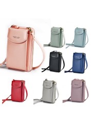 Small Crossbody Small Cell Mobile Phone Girl PU Leather Handbag Shoulder Bag Pouch Purse Purse Women Zipper Flap Phone Bag