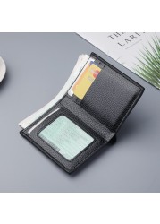 Men's Short Wallet Men Vertical Thin Wallet USD Driver's License Wallet Small Wallet