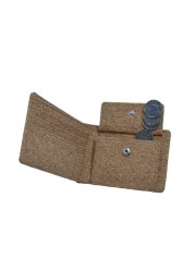 New Rustic Cork Men's Short Wallets Bifold Men's Wallet Eco Friendly Cork Billfold Card/ID Holder Luxury Business Foldable Wallet