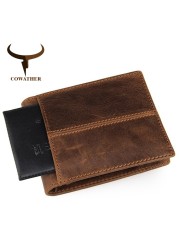 COWATHER - Genuine cowhide leather men's wallet, high quality, paste, dollar price, carteira masculina, original brand, 100%