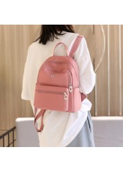 2021 New Designer Nylon Backpack Teenagers Students Solid Color Mochila High School Bag Women Travel Bag Girls Shoulder Bag