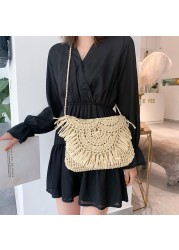 Summer straw bags for women 2021 tassel handmade beach bags raffia rattan woven handbags female holiday crossbody bags clutch