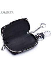 Fashion Genuine Leather Car Key Bag Unisex Crocodile Print Zipper Top Quality Cow Split Key Organizer Purse