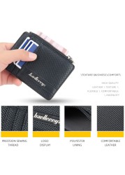 Men Small Credit Card Holder PU Leather Wallet Male Travel Slim Casual Money ID Card Coin Purse Change Business Pocket