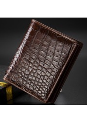 Luxury Genuine Crocodile Wallet Men Fashion Brand Design Leather Small Wallet Fashion Crocodile Skin High Quality Short Wallet